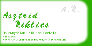 asztrid miklics business card